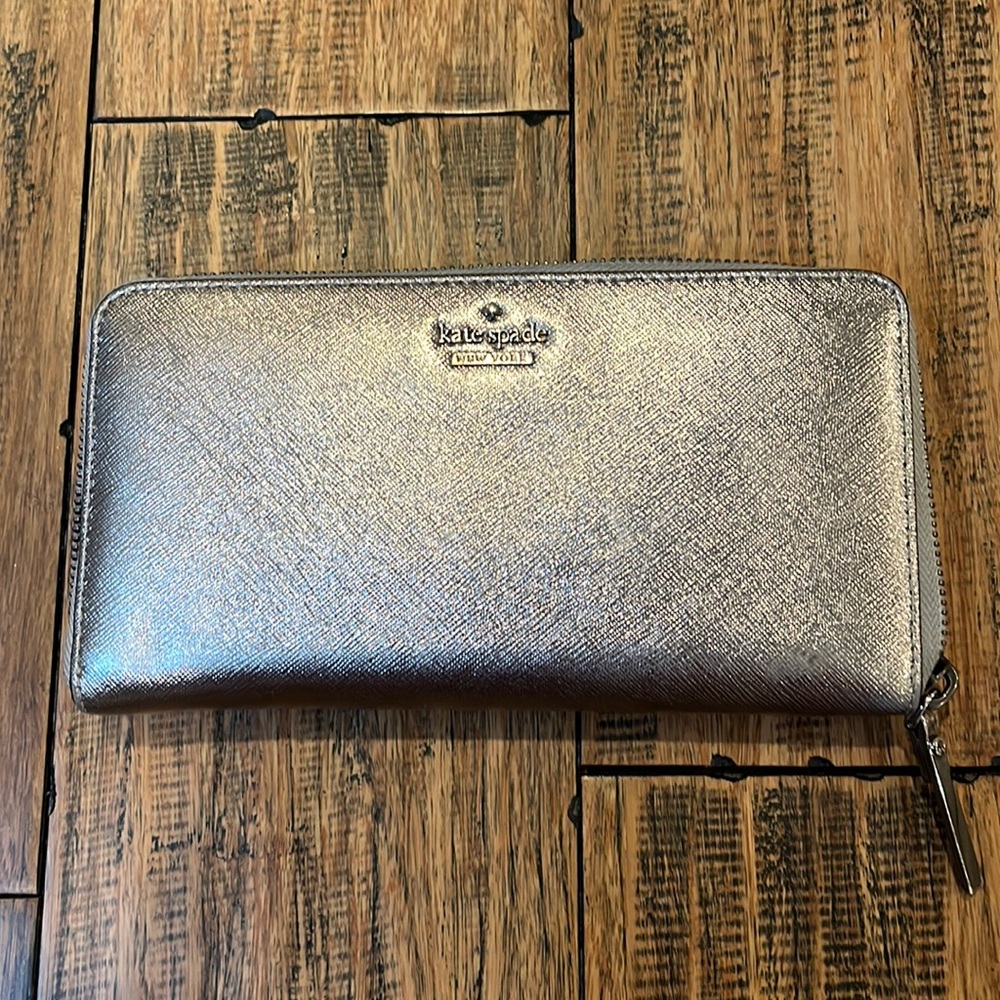 Shiny Silver Kate Spade wallet